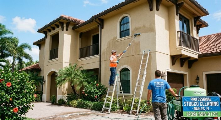 Professional stucco cleaning in Naples Florida