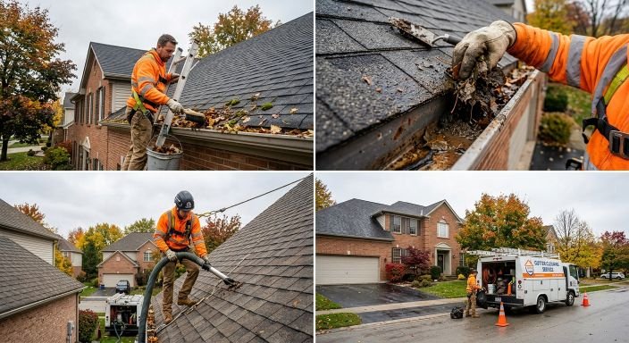Professional gutter cleaning technician in Naples Florida