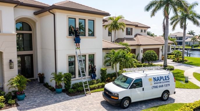Residential window cleaning for a Naples Florida home